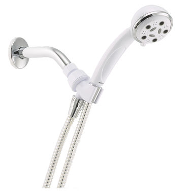 Click here to see Peerless 76303WC Peerless 3-Spray Massaging Hand Shower, 2.5 GPM, Chrome and White - 76303WC