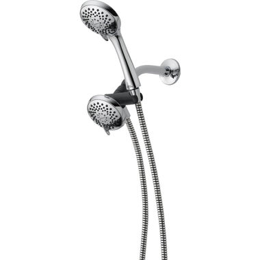 Click here to see Peerless 76311D Peerless 3-Spray Massage Combination Hand Shower/Shower Head with 60in Tangle-Free Hose, Touch-Clean, 2.5 GPM, Brushed Nickel - 76311D