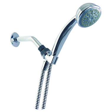 Click here to see Peerless 76513 Peerless 2.5 GPM 5-Spray Massaging Hand Shower with Easy-Turn Spray Dial, Touch-Clean Spray Nozzles, Flexible Hose, Chrome - 76513