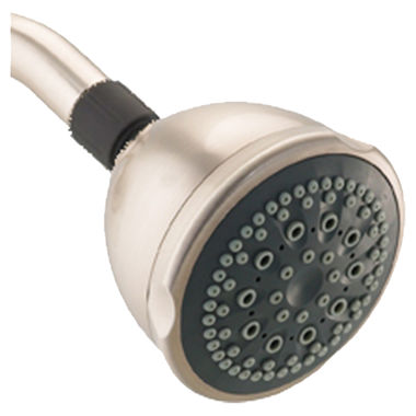 Click here to see Peerless 76563SN Peerless Five-Spray Massaging Wall Mount Round Shower Head, 2.5 GPM, 80 PSI, Satin Nickel - 76563SN