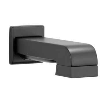 Click here to see Brizo RP64084BL Brizo Siderna 6-inch Wall Mounted Matte Black Pull-down Diverter Tub Spout, Solid Brass, 1/2-inch Connection Size - RP64084BL