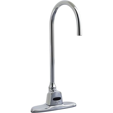 Click here to see Delta 1500T3470-R3 Delta 1500T3470-R3 TECK Electronic Deckmount Faucet, Hardwire, R3 Gooseneck Spout w/ 4