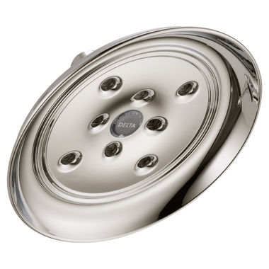 Click here to see Delta RP70172PN Delta Universal Showering 1.75 GPM H2Okinetic Technology Single-Setting Raincan Showerhead, WaterSense, Polished Nickel - RP70172PN