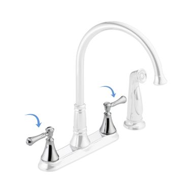 Click here to see Delta RP72749 Delta Cassidy Chrome Metal Lever Handle Kit for 2497LF Two-Handle Kitchen Faucets, ADA-Compliant - RP72749