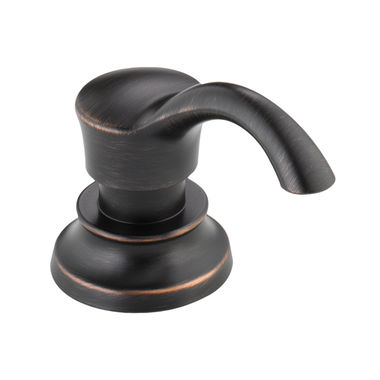 Click here to see Delta RP71543RB Delta Cassidy Venetian Bronze Soap/Lotion Dispenser with Refill Funnel, 13oz Capacity, 2-1/2in Deck Thickness - RP71543RB