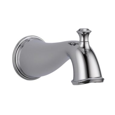 Click here to see Delta RP72565 Delta Cassidy 7in Chrome Tub Spout with Pull-Up Diverter, Wall-Mount, Single-Hole Installation, Metal Construction - RP72565