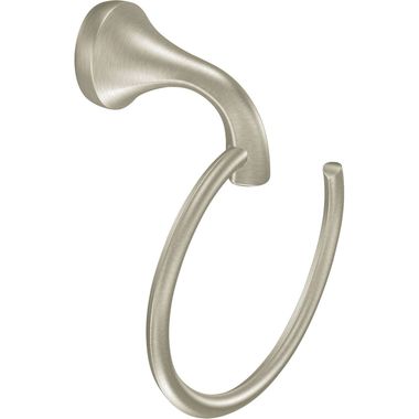 Click here to see Moen YB2886BN Moen Eva Wall Mounted Hand Towel Ring, Metal Constructed, Brushed Nickel - YB2886BN