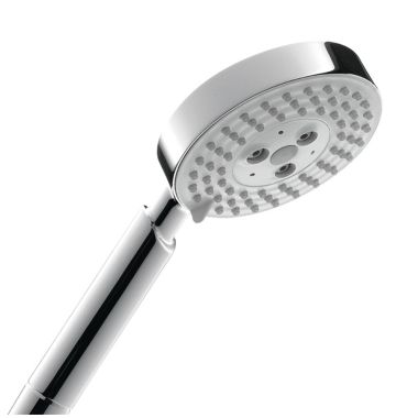 Click here to see Hansgrohe 28504001 Hansgrohe Raindance S 100 3-Jet Handshower with RainAir, BalanceAir, and Whirl Spray Mode, 2.5 GPM, Grey Spray Face Finish, Chrome - 28504001