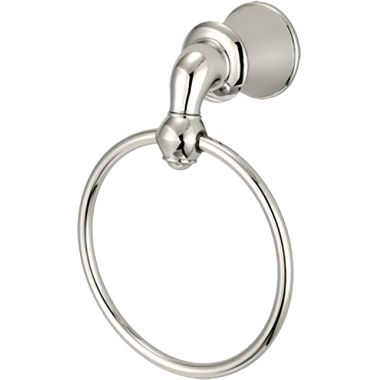 Click here to see Pioneer 7DM034-PN Pioneer Del Mar Round Wall Mounted Hand Towel Ring (Closed), Metal Constructed, Polished Nickel - 7DM034-PN