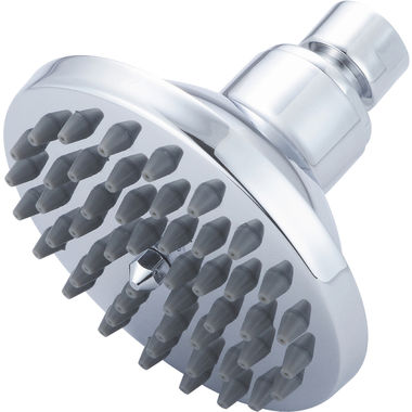 Click here to see Pioneer X-6400004 Pioneer 3-1/2in Single-Function Shower Head, 2.5 GPM, Rub-Clean Anti-Scale Spray, PVD Polished Chrome - X-6400004