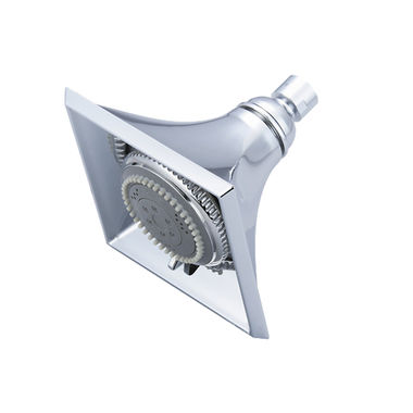 Click here to see Pioneer X-6400009 Pioneer Gibraltar 4-1/2in Five-Function Shower Head, 2.5 GPM, Rub-Clean Anti-Scale Spray, PVD Polished Chrome - X-6400009