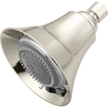 Click here to see Pioneer X-6400048-BN Pioneer Cabrillo 4-1/2in Five-Function Shower Head, Rub-Clean Anti-Scale Spray, PVD Brushed Nickel - X-6400048-BN