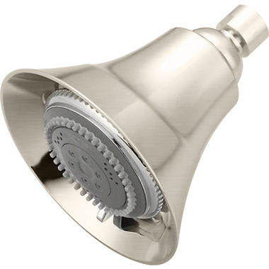 Click here to see Pioneer X-6400053-BN Pioneer Cabrillo Five-Function Shower Head with Rub-Clean Anti-Scale Spray, 1.5 GPM, Brushed Nickel - X-6400053-BN