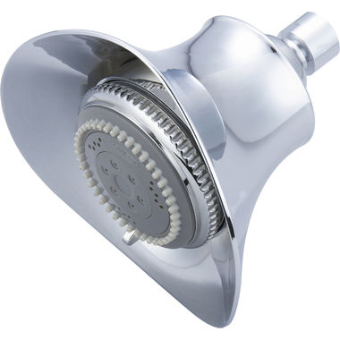 Click here to see Pioneer X-6400062 Pioneer Calla 4-1/2 Five-Function Shower Head, Rub-Clean Anti-Scale Spray, PVD Polished Chrome - X-6400062
