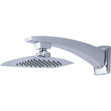 Click here to see Pioneer X-6400063 Pioneer 6in Single-Function Brass Rain Shower Head with 8in Shower Arm, Rub-Clean Anti Scale Spray, PVD Polished Chrome - X-6400063