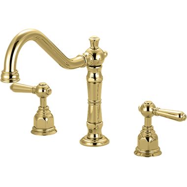 Click here to see Pioneer 2AM200-PB Pioneer Americana Two Handle Widespread Kitchen Faucet, Polished Brass - 2AM200-PB