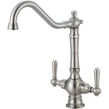 Click here to see Pioneer 2AM400-BN Pioneer Americana Two Handle Kitchen Faucet, 1 Hole, Brushed Nickel - 2AM400-BN