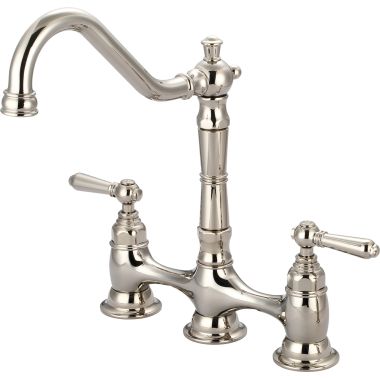 Click here to see Pioneer 2AM500-PN Pioneer Americana Two-Handle Bridge Kitchen Faucet, Polished Nickel - 2AM500-PN