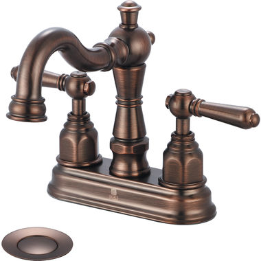 Click here to see Pioneer 3AM100-ORB Pioneer Americana Centerset Bathroom Faucet with Pop-Up Drain, Two-Handle, 1.5 GPM, Metal Lever Handle, ADA, Oil-Rubbed Bronze - 3AM100-ORB