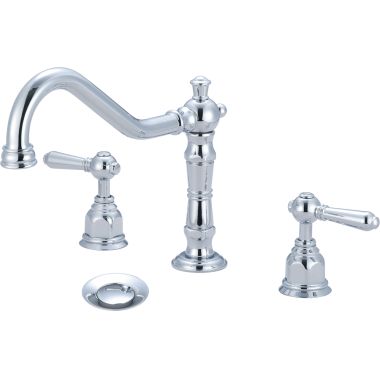 Click here to see Pioneer 3AM400 Pioneer Americana Widespread Bathroom Faucet with Pop-Up Drain, Two-Handle, 1.2 GPM, Metal Lever Handle, ADA, PVD Polished Chrome - 3AM400