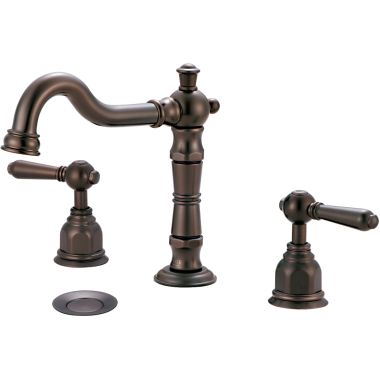 Click here to see Pioneer 3AM400-TB Pioneer Americana Widespread Bathroom Faucet with Pop-Up Drain, Two-Handle, 1.2 GPM, Metal Lever Handle, ADA, Tuscany Bronze - 3AM400-TB
