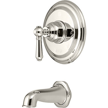 Click here to see Pioneer 4AM200T-PN Pioneer Americana Single-Handle Wall-Mount Polished Nickel Tub Faucet Trim Set, Metal Lever Handle, ADA Compliant - 4AM200T-PN