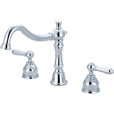 Click here to see Pioneer 4AM610 Pioneer Americana Two-Handle Polished Chrome Roman Tub Faucet Trim with Rough-In Valve, Metal Lever Handles, ADA Compliant - 4AM610