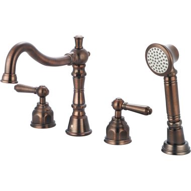 Click here to see Pioneer 4AM611-ORB Pioneer Americana Two-Handle Oil Rubbed Bronze Roman Tub Faucet Trim with Rough-In, 1-Function Hand Shower, Metal Lever Handles, ADA Compliant - 4AM611-ORB