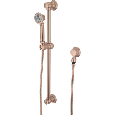 Click here to see Pioneer 6AM400-GR Pioneer Americana Single-Function Handheld Shower Set with 25-1/4in Slide Bar, Round, 2.5 GPM, ADA-Compliant, Golden Rose - 6AM400-GR