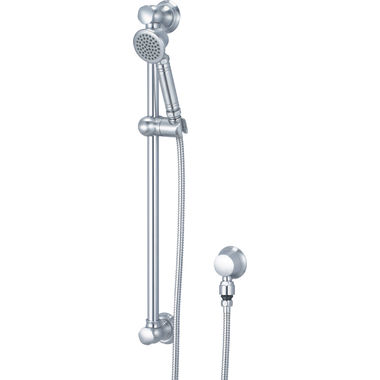 Click here to see Pioneer 6AM400-SS Pioneer Americana Single-Function Handheld Shower Set with 25-1/4in Slide Bar, Round, 2.5 GPM, ADA-Compliant, Stainless Steel - 6AM400-SS