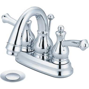 Click here to see Pioneer 3BL100 Pioneer Bellaire Centerset Bathroom Faucet with Pop-Up Drain, Two-Handle, 1.5 GPM, Metal Lever Handle, ADA, PVD Polished Chrome - 3BL100