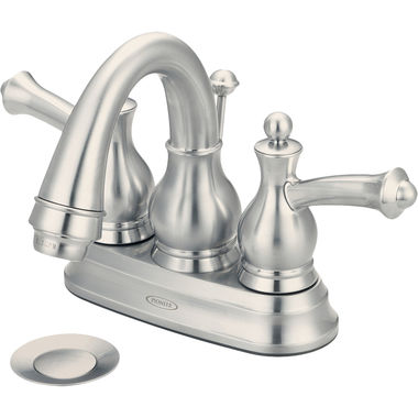 Click here to see Pioneer 3BL100-PN Pioneer Bellaire Centerset Bathroom Faucet with Pop-Up Drain, Two-Handle, 1.5 GPM, Metal Lever Handle, ADA, PVD Polished Nickel - 3BL100-PN