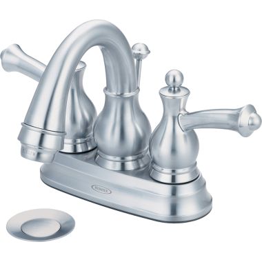 Click here to see Pioneer 3BL100-SS Pioneer Bellaire Centerset Bathroom Faucet with Pop-Up Drain, Two-Handle, 1.5 GPM, Metal Lever Handle, ADA, PVD Stainless Steel - 3BL100-SS
