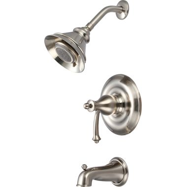 Click here to see Pioneer 4BL100T-BN Pioneer Bellaire Single Handle Brushed Nickel Tub/Shower Trim Kit, Five-Function, 1.75 GPM, ADA, Metal Lever Handle - 4BL100T-BN