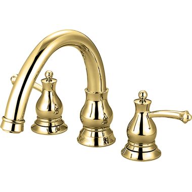 Click here to see Pioneer 4BL610T-PB Pioneer Bellaire Two Handles Polished Brass Roman Tub Faucet Trim Set, Metal Lever Handles, Rigid Spout, ADA - 4BL610T-PB