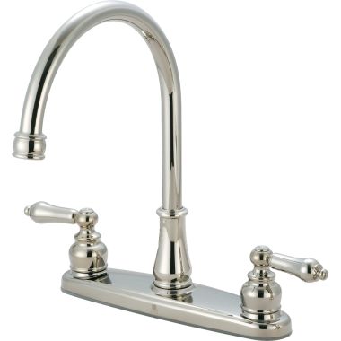 Click here to see Pioneer 2BR100-PN Pioneer Brentwood Two-Handle Kitchen Faucet, Lever Handles, Polished Nickel - 2BR100-PN