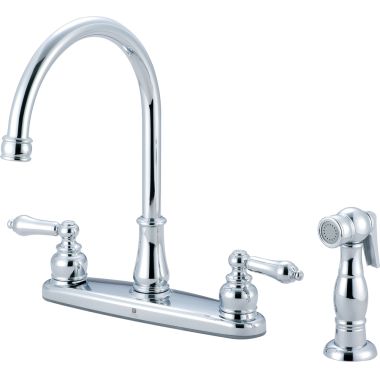 Click here to see Pioneer 2BR101 Pioneer Brentwood Two-Handle Kitchen Faucet w/ Side Spray, Lever Handles, Chrome - 2BR101
