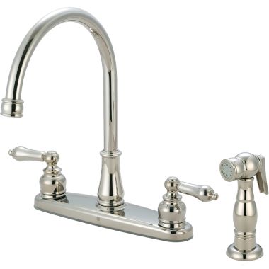 Click here to see Pioneer 2BR101-PN Pioneer Brentwood Two-Handle Kitchen Faucet w/ Side Spray, Lever Handles, Polished Nickel - 2BR101-PN
