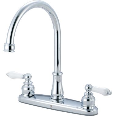 Click here to see Pioneer 2BR110 Pioneer Brentwood Two-Handle Kitchen Faucet, Porcelain Lever Handles, Chrome - 2BR110