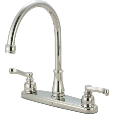 Click here to see Pioneer 2BR130-PN Pioneer Brentwood Two-Handle Kitchen Faucet, Beaux Lever Handles, Polished Nickel - 2BR130-PN