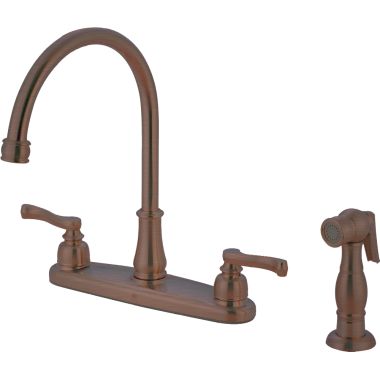 Click here to see Pioneer 2BR131-ORB Pioneer Brentwood Two-Handle Kitchen Faucet w/ Side Spray, Beaux Lever Handles, Oil Rubbed Bronze - 2BR131-ORB