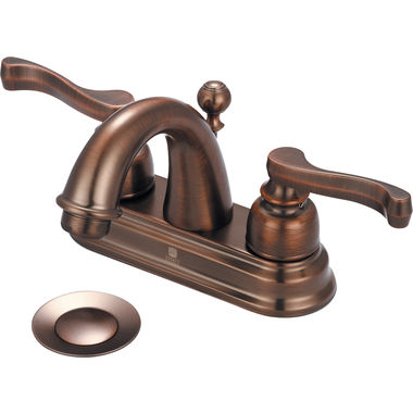 Click here to see Pioneer 3BR230-ORB Pioneer Brentwood Centerset C-Spout Bathroom Faucet with Pop-Up Drain, Two-Handle, 1.5 GPM, Beaux Lever Handle, ADA, Oil-Rubbed Bronze - 3BR230-ORB