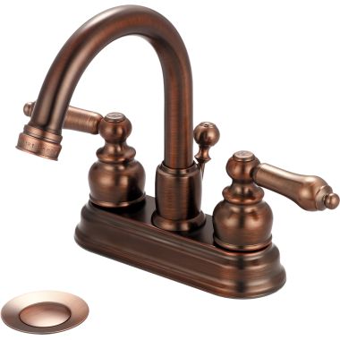 Click here to see Pioneer 3BR300-ORB Pioneer Brentwood Centerset Gooseneck Bathroom Faucet with Pop-Up Drain, Two-Handle, 1.2 GPM, Metal Lever Handle, ADA, Oil-Rubbed Bronze - 3BR300-ORB