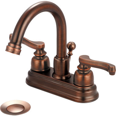 Click here to see Pioneer 3BR330-ORB Pioneer Brentwood Centerset Gooseneck Bathroom Faucet with Pop-Up Drain, Two-Handle, 1.5 GPM, Beaux Lever Handle, ADA, Oil-Rubbed Bronze - 3BR330-ORB