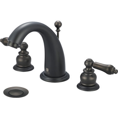 Click here to see Pioneer 3BR400-TB Pioneer Brentwood Widespread J-Spout Bathroom Faucet with Pop-Up Drain, Two-Handle, 1.2 GPM, Metal Lever Handle, ADA, Tuscany Bronze - 3BR400-TB