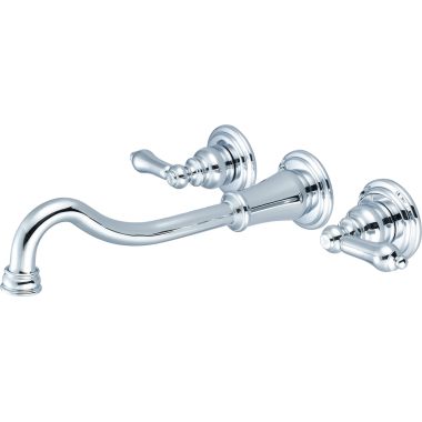 Click here to see Pioneer 3BR700 Pioneer Brentwood Widespread Wall-Mount Vessel Bathroom Faucet, Two-Handle, 1.5 GPM, Metal Lever Handle, ADA, PVD Polished Chrome - 3BR700