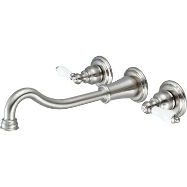Click here to see Pioneer 3BR710-PN Pioneer Brentwood Widespread Wall-Mount Vessel Bathroom Faucet, Two-Handle, 1.5 GPM, Porcelain Lever Handle, ADA, PVD Polished Nickel - 3BR710-PN