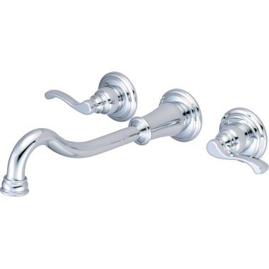 Click here to see Pioneer 3BR730 Pioneer Brentwood Widespread Wall-Mount Vessel Bathroom Faucet, Two-Handle, 1.5 GPM, Beaux Lever Handle, ADA, PVD Polished Chrome - 3BR730
