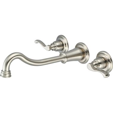 Click here to see Pioneer 3BR730-BN Pioneer Brentwood Widespread Wall-Mount Vessel Bathroom Faucet, Two-Handle, 1.5 GPM, Beaux Lever Handle, ADA, PVD Brushed Nickel - 3BR730-BN