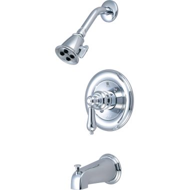 Click here to see Pioneer 4BR100T Pioneer Brentwood Single Handle Polished Chrome Tub/Shower Trim Kit, Two-Function, 2.5 GPM, Metal Lever Handle, ADA - 4BR100T